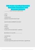 CNS Exam&colon; Certified Nutrition Specialist Questions with Accurate Answers