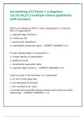 Accounting 212 Exam 1 -chapters 13&comma;14&comma;16&comma;17- multiple choice questions with answers