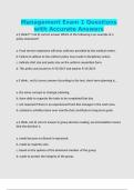 Management Exam 1 Questions with Accurate Answers