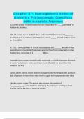 Chapter 1 -- Management Roles of Dietetics Professionals Questions with Accurate Answers