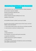 Dietetics Questions with Accurate Answers