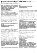 Respiratory Questions Asthma COPD CF NCLEX Test Questions and Answers Rated A&plus;