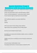 Sports Nutrition Exam 1 Questions with Accurate Answers