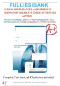 Test Bank &vert; Clinical Manifestations and Assessment of Respiratory Disease &vert; 8th Edition by Terry Des Jardins & George G&period; Burton &vert; Latest Update &vert; Verified Questions & Correct Answers
