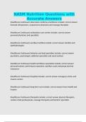 NASM Nutrition Questions with Accurate Answers