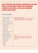 XCEL TESTING SOLUTIONS-LOUISIANA LIFE AND  HEALTH EXAM QUESTIONS AND ANSWERS  &lpar;VERIFIED AND WELL-DETAILLED ANSWER&rpar;  LATEST 2025&sol;2026 