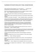 NURSING PATHOPHYSIOLOGY FINAL EXAM REVIEW