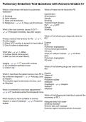 Pulmonary Embolism Test Questions with Answers Graded A&plus;