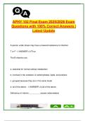 APHY 102 Final Exam &ndash; 150&plus; Questions & Answers &vert; Anatomy&comma; Physiology&comma; Reproduction&comma; Genetics