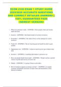 ECON 2100 EXAM 1 STUDY GUIDE  2025&sol;2026 ACCURATE QUESTIONS  AND CORRECT DETAILED ANSWERS &vert;&vert;  100&percnt; GUARANTEED PASS  <NEWEST VERSION>   