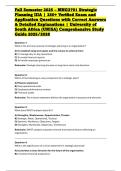 Fall Semester 2025 &ndash; MNG3701 Strategic Planning IIIA &vert; 250&plus; Verified Exam and Application Questions with Correct Answers & Detailed Explanations &vert; University of South Africa &lpar;UNISA&rpar; Comprehensive Study Guide 2025&sol;2026