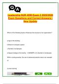 NUR 4590 &ndash; Leadership Exam 2 &lpar;60&plus; Questions&rpar; &vert; Nursing Management&comma; Delegation&comma; Ethics &vert; 2025&sol;2026 &vert; University of South Florida