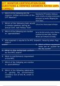 CFT MONITOR CERTIFICATION EXAM QUESTIONS & VERIFIED ANSWERS RATED 100&percnt; CORRECT