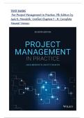 TEST BANK For Project Management in Practice&comma; 7th Edition by Jack R&period; Meredith&comma; Verified Chapters 1 - 8&comma; Complete Newest Version