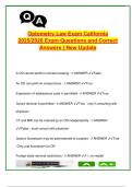 Optometry Law Exam California 2025 &vert; 150&plus; Questions with Answers &vert; Legal Scope&comma; Unprofessional Conduct&comma; TPA&comma; Glaucoma Rules