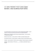CT DMV PERMIT TEST 2025 EXAM REVIEW HIGH-SCORING STUDY NOTES