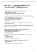 HNTR 1153 Exam Two Review Sheet   Questions with Verified Answers 