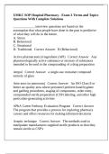 UMKC SOP Hospital Pharmacy - Exam 3 Terms and Topics Questions With Complete Solutions
