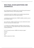 MCN FINAL EXAM QUESTIONS AND ANSWERS