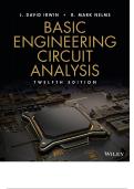 Basic Engineering Circuit Analysis 12th Edition by J&period; David Irwin & R&period; Mark Nelms &vert; Complete Textbook Solutions & Study Guide 2025&ndash;2026
