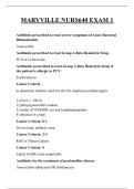 MARYVILLE NURS640 EXAM 1 QUESTIONS AND ANSWERS 2025