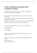 LPEC Certification questions with complete solutions 