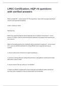 LPEC Certification&semi; HQP -4 questions with verified answers