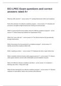 ECI LPEC Exam questions and correct answers rated A&plus;