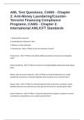 AML Test Questions&comma; CAMS - Chapter 3&colon; Anti-Money Laundering&sol;Counter-Terrorist Financing Compliance Programs&comma; CAMS - Chapter 2&colon; International AML&sol;CFT Standards