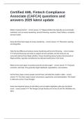 Certified AML Fintech Compliance Associate &lpar;CAFCA&rpar; questions and answers 2025 latest update