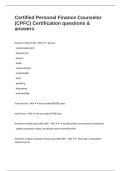 Certified Personal Finance Counselor &lpar;CPFC&rpar; Certification questions & answers