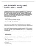 AML Study Guide questions and answers rated A&plus; passed