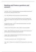 Banking and Finance questions and answers 
