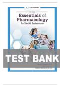 Test Bank for Essentials of Pharmacology for Health Professions 9th Edition &lpar;Cengage&comma; 2022&rpar; by Bruce Colbert&comma; Adam James and Elizabeth Katrancha&comma; Isbn no&semi; 9780357618301&comma; all 27 Chapters Covered