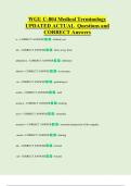 WGU C-804 Medical Terminology  UPDATED ACTUAL  Questions and  CORRECT Answers 