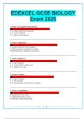 EDEXCEL GCSE BIOLOGY Exam 2025