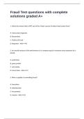 Fraud Test questions with complete solutions graded A&plus; 