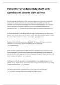 Potter&sol;Perry Fundamentals EXAM with question and answer 100&percnt; correct