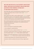 HEALTHCARE FINANCIAL MANAGEMENT ASSOCIATION &lpar;HFMA&rpar; CRCR TEST EXAM NEWEST UPDATE 2026 STUDY QUESTIONS WITH VERIFIED ANSWERS 100&percnt; GUARANTEED PASS &vert; RATED A&plus;