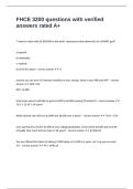 FHCE 3200 questions with verified answers rated A&plus;