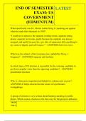END OF SEMESTER EXAM&colon; US GOVERNMENT &lpar;EDMENTUM&rpar; QUESTIONS AND ANSWERS 2025