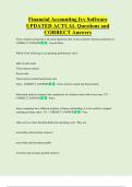 Financial Accounting Ivy Software  UPDATED ACTUAL Questions and  CORRECT Answers 