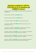 Financial Accounting Ivy Software  UPDATED ACTUAL Questions and  CORRECT Answers 