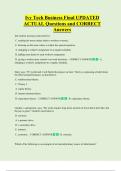 Ivy Tech Business Final UPDATED  ACTUAL Questions and CORRECT  Answers 