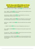 STCW First Aid UPDATED ACTUAL   Questions and CORRECT Answers 