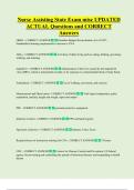 Nurse Assisting State Exam misc UPDATED  ACTUAL Questions and CORRECT  Answers 