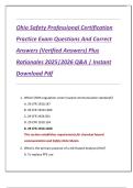 Ohio Safety Professional Certification  Practice Exam Questions And Correct  Answers &lpar;Verified Answers&rpar; Plus  Rationales 2025&vert;2026 Q&A &vert; Instant  Download Pdf