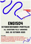 ENG1504 October&sol;November &lpar;Portfolio&rpar; Memo &vert; Due 22 October 2025