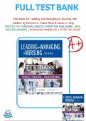 Test Bank for Leading and Managing in Nursing, 8th Edition by Patricia S. Yoder-Wise & Susan J. Seig.|All 30 chapters covered 
