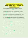 NSC First Aid Test 3 Study Guide  UPDATED ACTUAL   Questions and  CORRECT Answers